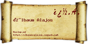 Ölbaum Alajos névjegykártya